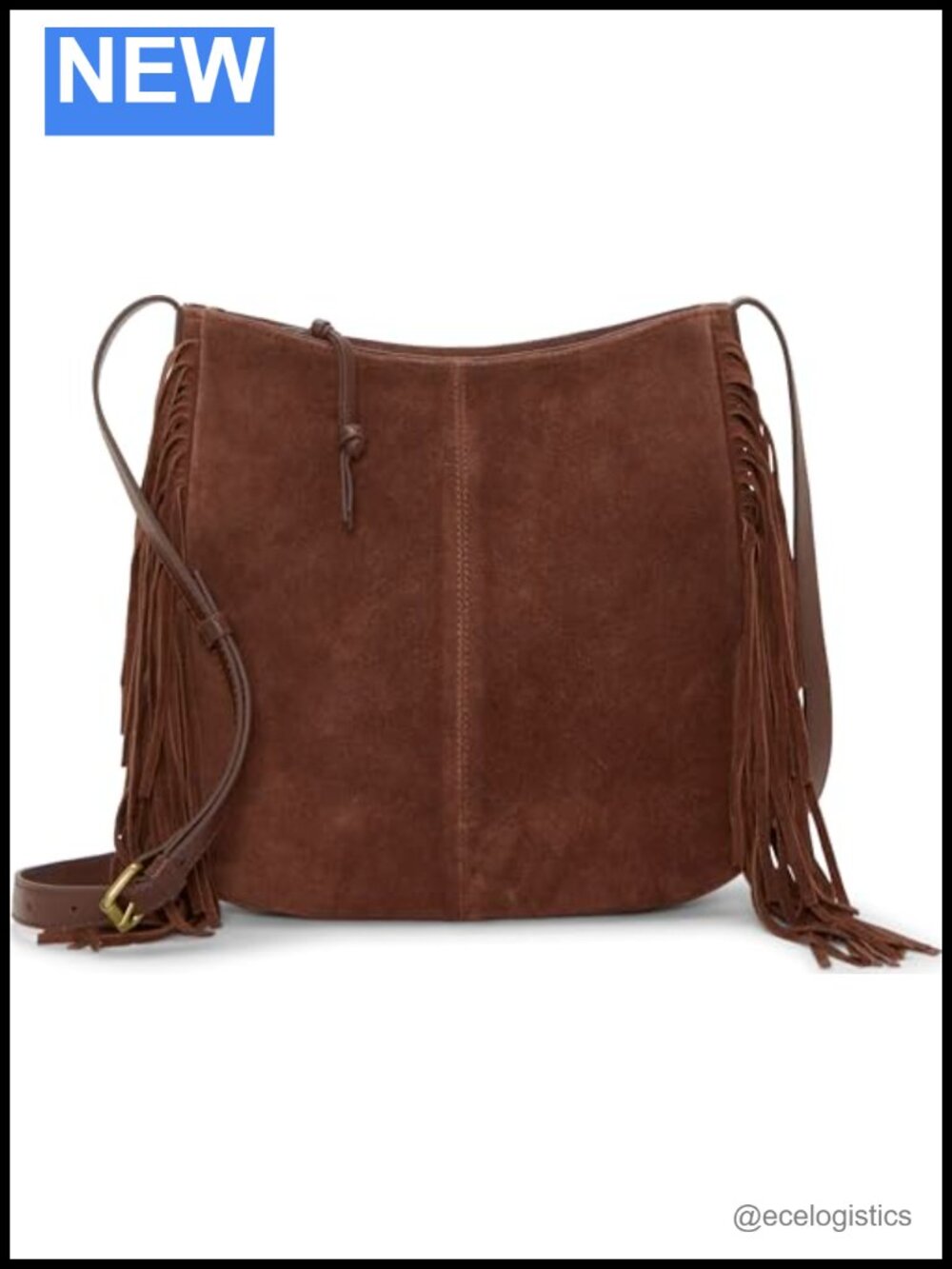 Lucky Brand Nyra Fringe Crossbody - Suede Leather Messenger Bag Women